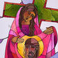 Wall Frame Espresso, Matted - Stations of the Cross - 6 St. Veronica Wipes the Face of Jesus by M. McGrath