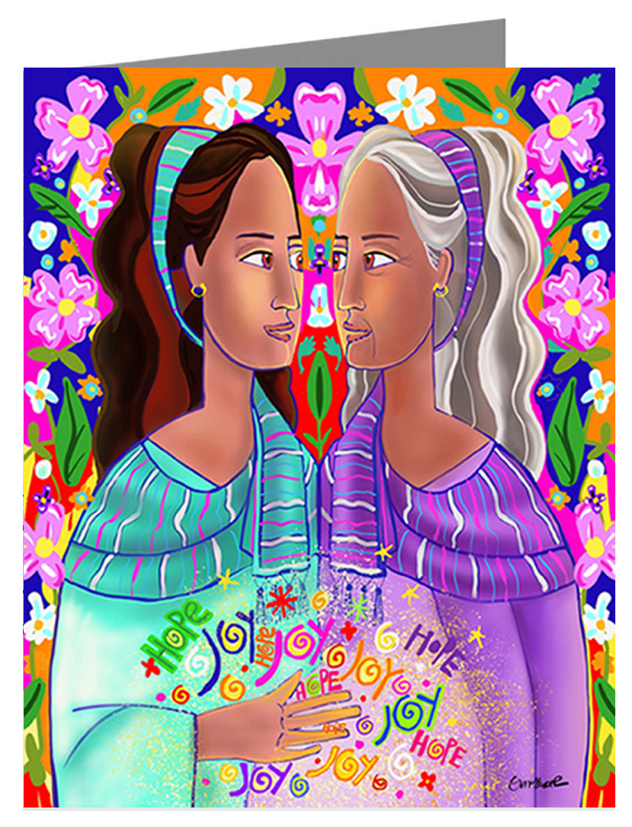 Note Card - Visitation With Flowers by M. McGrath