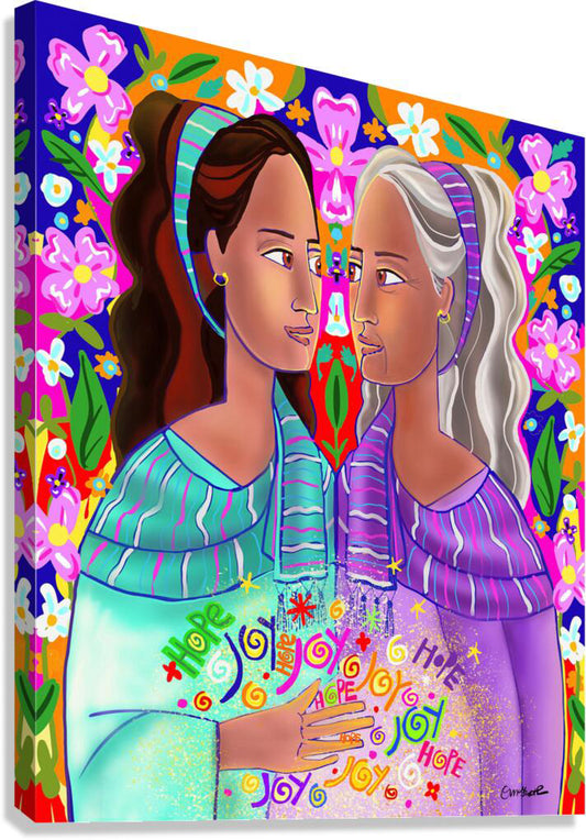 Canvas Print - Visitation With Flowers by M. McGrath