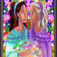 Wall Frame Espresso - Visitation With Flowers by M. McGrath
