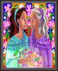 Wall Frame Espresso - Visitation With Flowers by M. McGrath