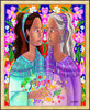 Wall Frame Gold - Visitation With Flowers by M. McGrath