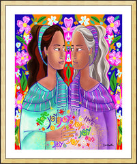 Wall Frame Gold - Visitation With Flowers by M. McGrath