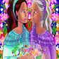 Wall Frame Espresso - Visitation With Flowers by M. McGrath