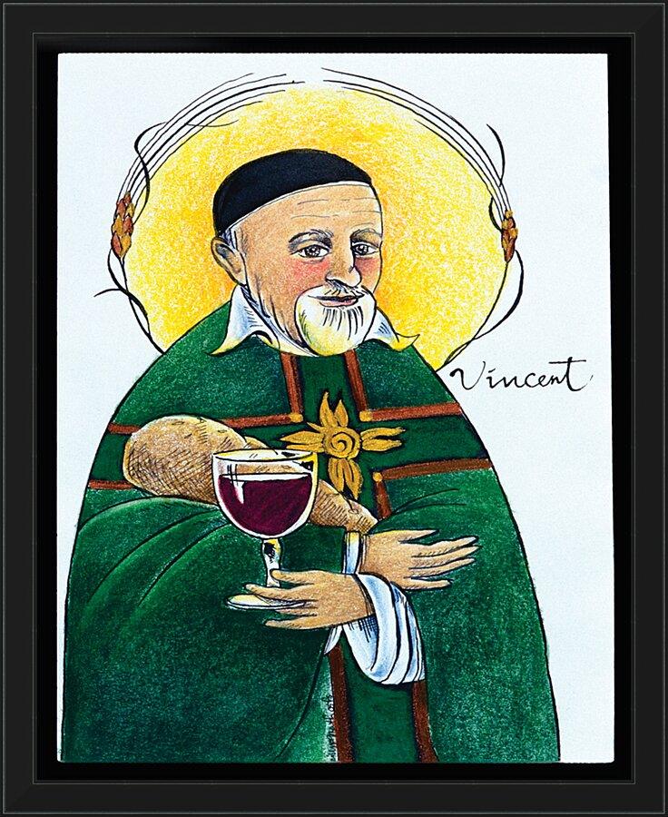 Wall Frame Black - St. Vincent de Paul by Br. Mickey McGrath, OSFS - Trinity Stores