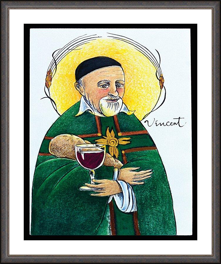 Wall Frame Espresso, Matted - St. Vincent de Paul by Br. Mickey McGrath, OSFS - Trinity Stores