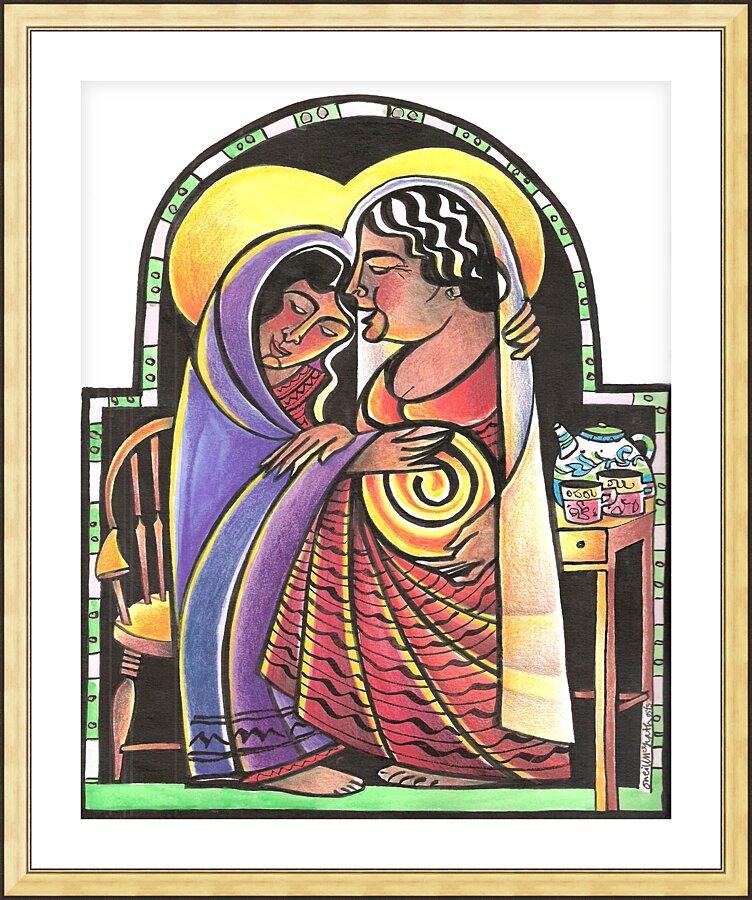 Wall Frame Gold, Matted - Visitation - Kitchen by Br. Mickey McGrath, OSFS - Trinity Stores