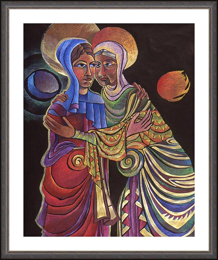Wall Frame Espresso, Matted - Visitation Sun and Moon by Br. Mickey McGrath, OSFS - Trinity Stores