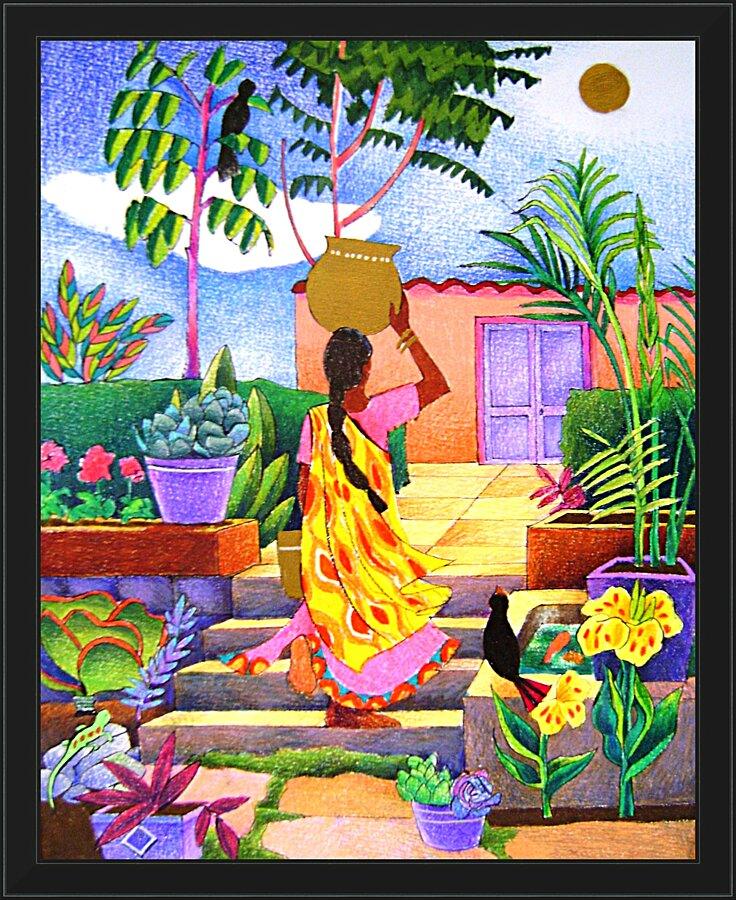 Wall Frame Black - Woman at the Well by Br. Mickey McGrath, OSFS - Trinity Stores