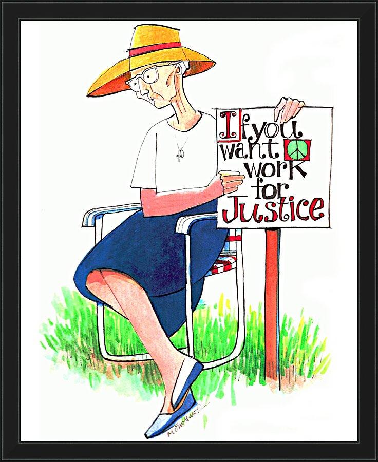 Wall Frame Black - Work for Justice by Br. Mickey McGrath, OSFS - Trinity Stores