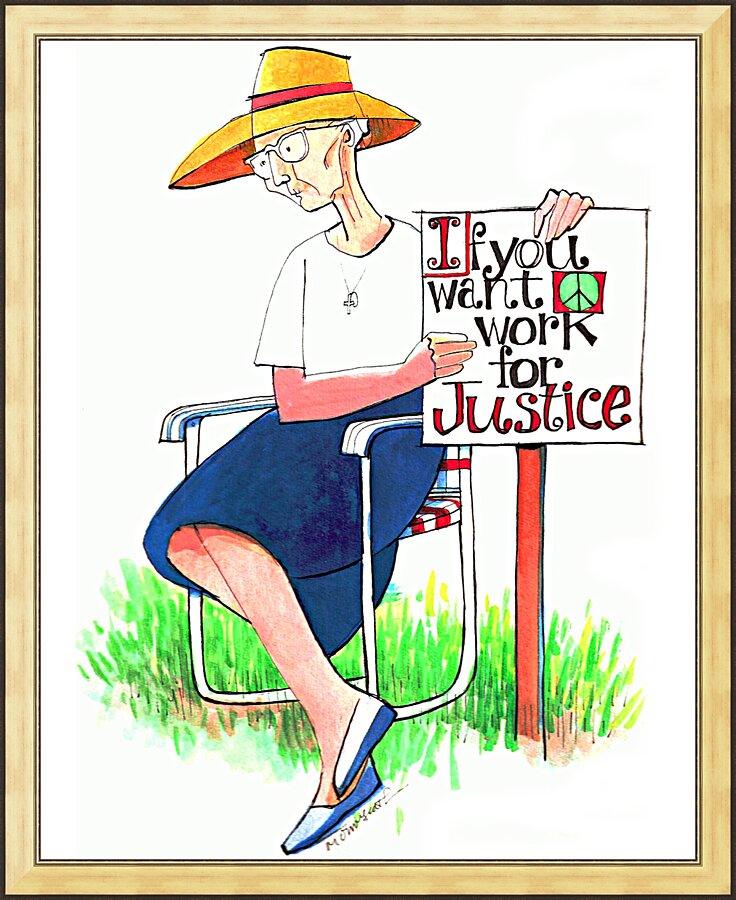 Wall Frame Gold - Work for Justice by M. McGrath