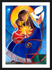 Wall Frame Black - Mary, Seat of Wisdom by M. McGrath