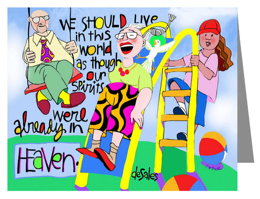 We Should Live In This World - Custom Text Note Card 