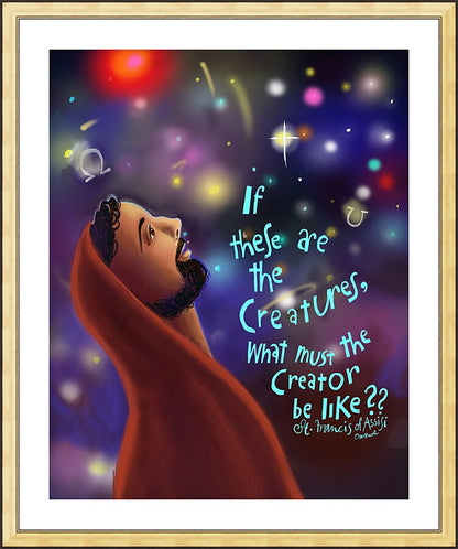 Wall Frame Gold, Matted - What Must the Creator be Like by M. McGrath