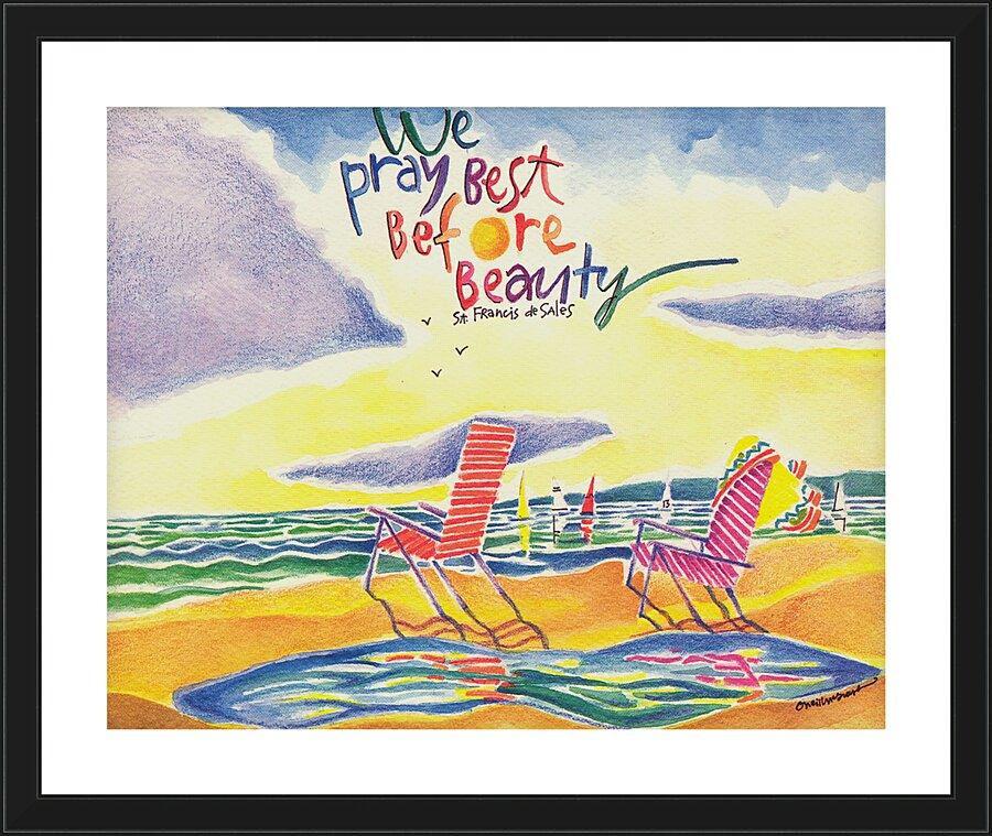 Wall Frame Black, Matted - We Pray Best Before Beauty by Br. Mickey McGrath, OSFS - Trinity Stores