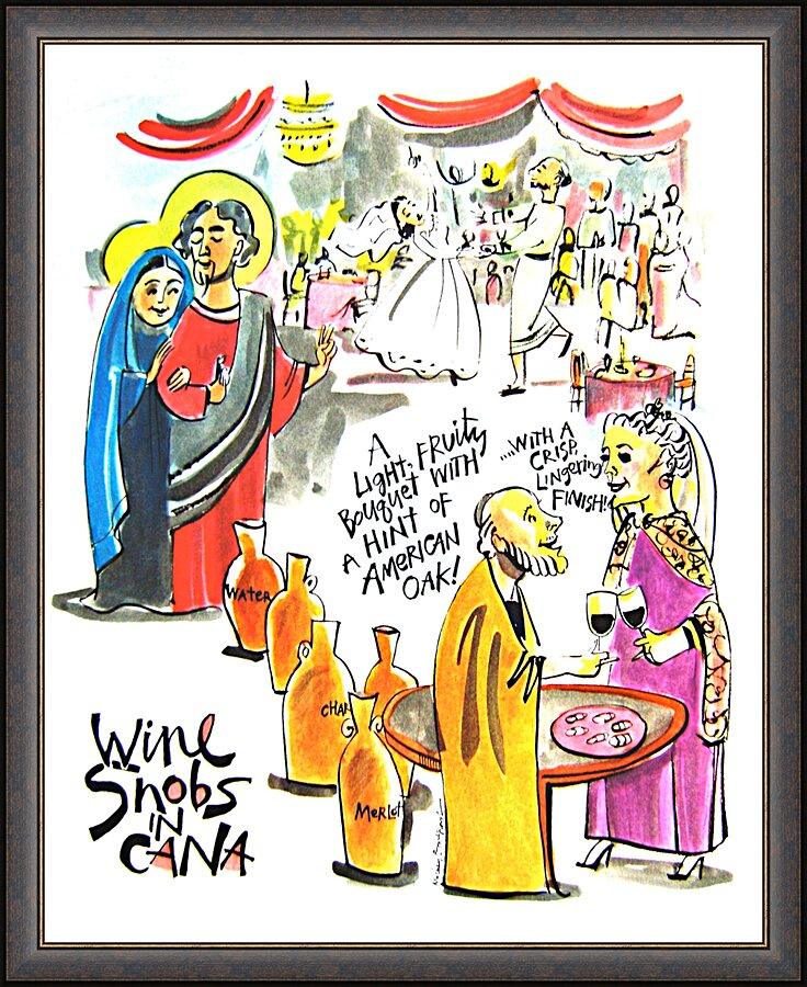 Wall Frame Espresso - Wine Snobs in Cana by M. McGrath