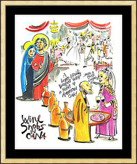 Wall Frame Gold - Wine Snobs in Cana by M. McGrath