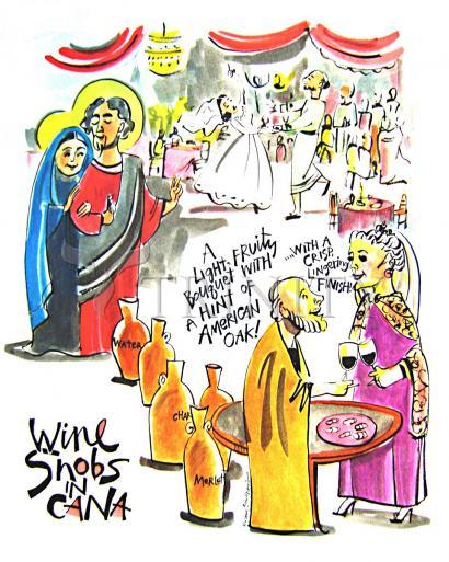 Wall Frame Gold, Matted - Wine Snobs in Cana by Br. Mickey McGrath, OSFS - Trinity Stores