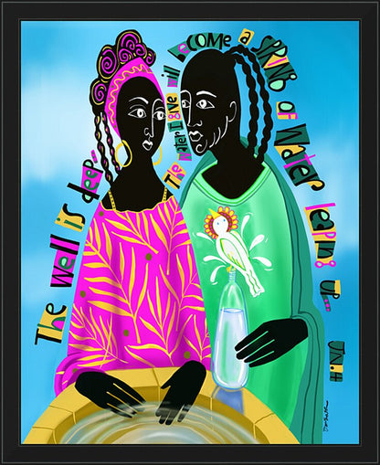 Wall Frame Black - Women At The Well by M. McGrath
