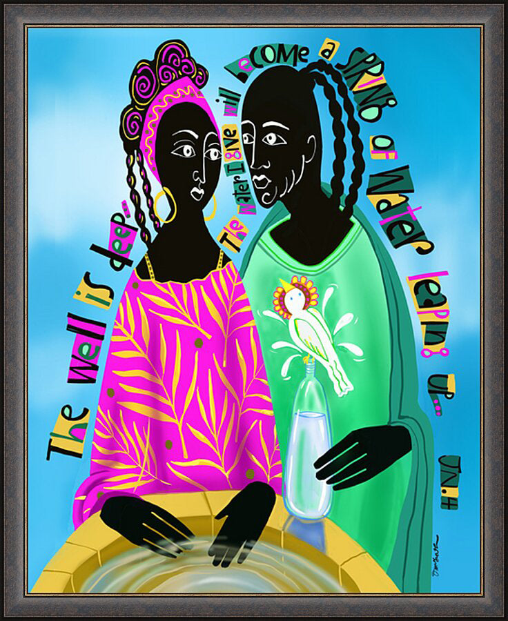 Wall Frame Espresso - Women At The Well by M. McGrath