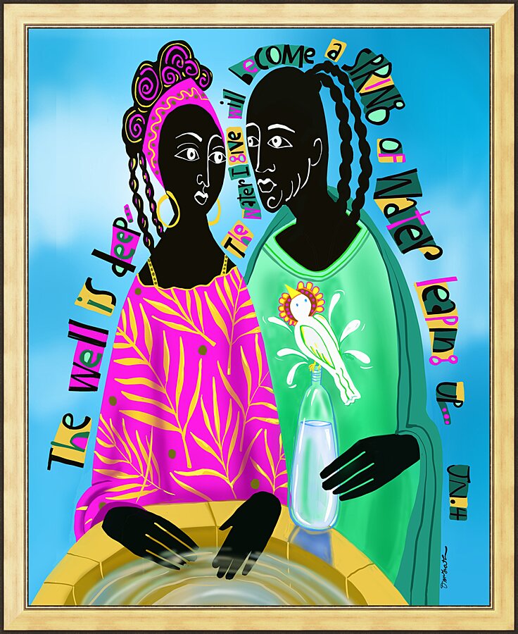 Wall Frame Gold - Women At The Well by M. McGrath