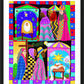 Wall Frame Black, Matted - Three Wise Women and Three Wise Men by M. McGrath