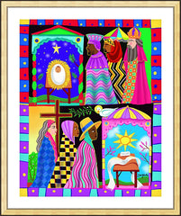 Wall Frame Gold - Three Wise Women and Three Wise Men by M. McGrath