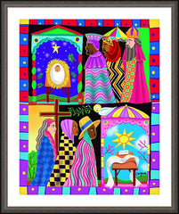 Wall Frame Espresso - Three Wise Women and Three Wise Men by M. McGrath