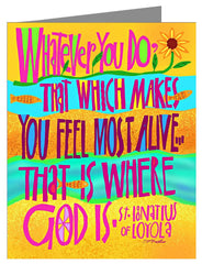 Custom Text Note Card - St. Ignatius Loyola Quote by M. McGrath
