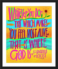 Wall Frame Black - St. Ignatius Loyola Quote by M. McGrath