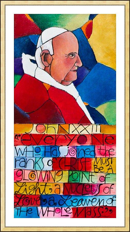 Wall Frame Gold, Matted - St. John XXIII by Br. Mickey McGrath, OSFS - Trinity Stores