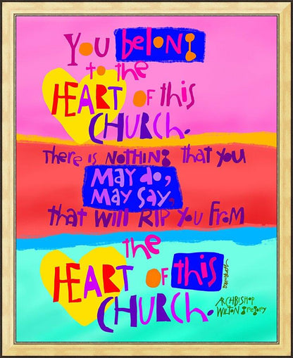 Wall Frame Gold - You Belong to the Heart of this Church by Br. Mickey McGrath, OSFS - Trinity Stores