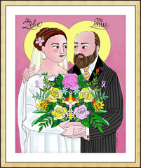 Wall Frame Gold - Sts. Louis and Zélie Martin by M. McGrath
