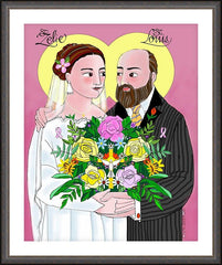 Wall Frame Espresso - Sts. Louis and Zélie Martin by M. McGrath