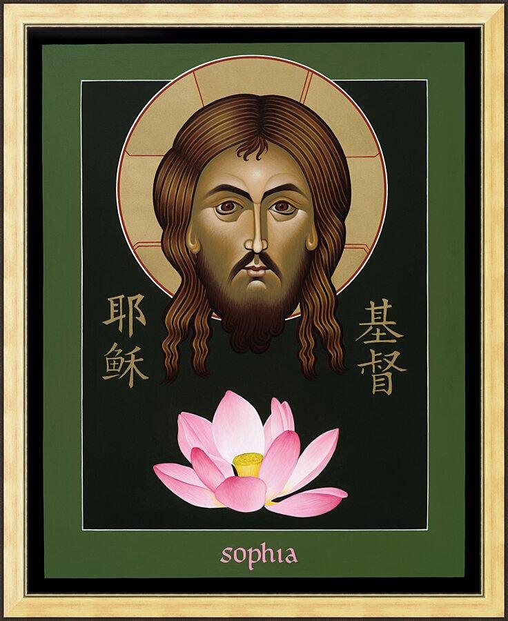 Wall Frame Gold - Christ Sophia: The Word of God by M. Reyes