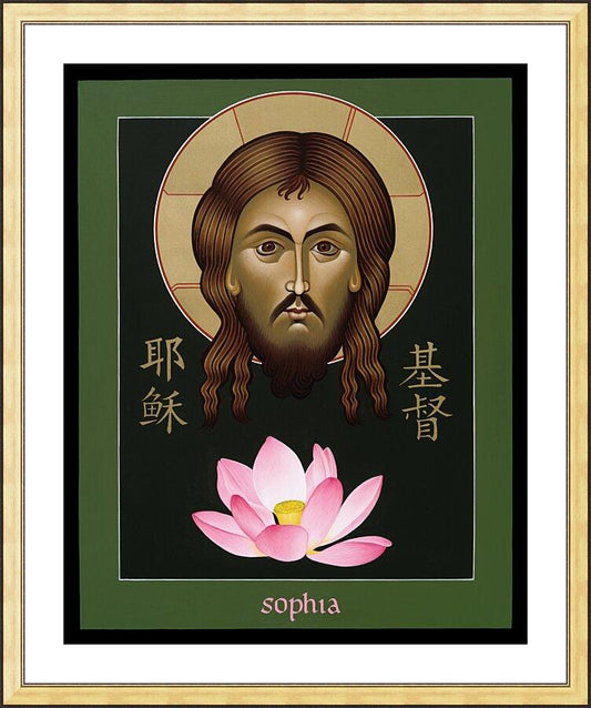 Wall Frame Gold, Matted - Christ Sophia: The Word of God by M. Reyes