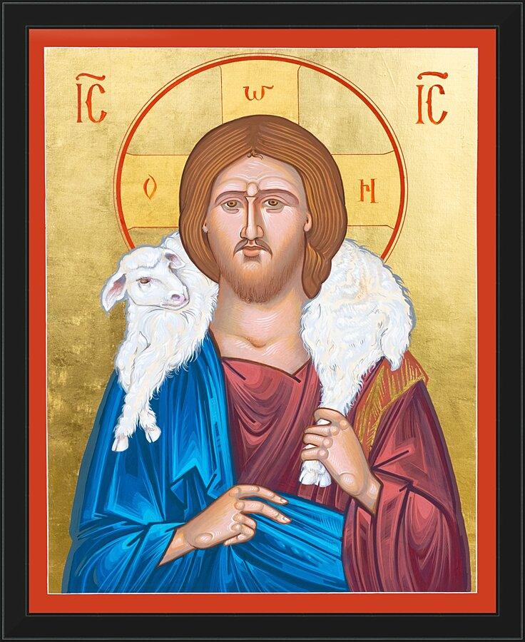 Wall Frame Black - Christ the Good Shepherd by Robert Gerwing, OFM - Trinity Stores