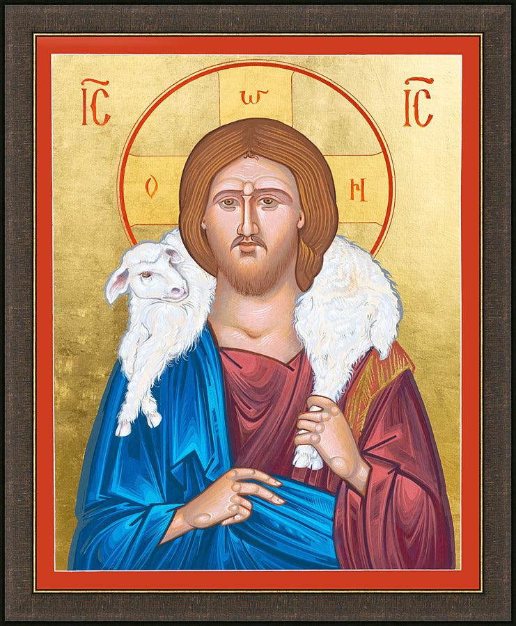 Wall Frame Espresso - Christ the Good Shepherd by Robert Gerwing - Trinity Stores