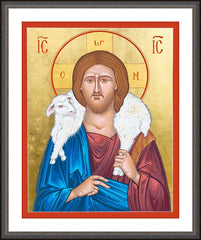 Wall Frame Espresso - Christ the Good Shepherd by R. Gerwing