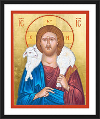 Wall Frame Black - Christ the Good Shepherd by R. Gerwing