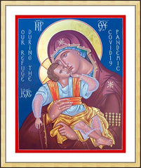 Wall Frame Gold - Mother of God, Our Refuge During Covid-19 Pandemic by R. Gerwing