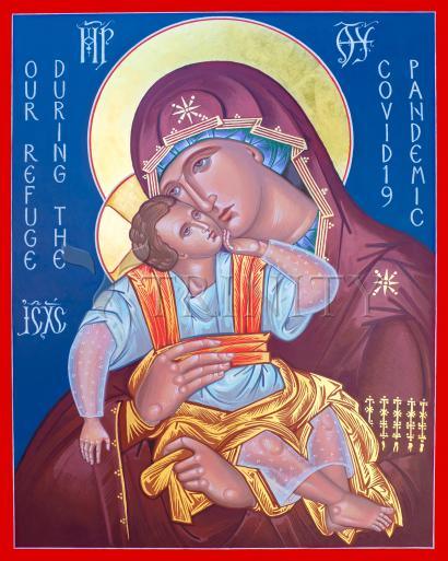 Metal Print - Mother of God, Our Refuge During Covid-19 Pandemic by Robert Gerwing, OFM - Trinity Stores