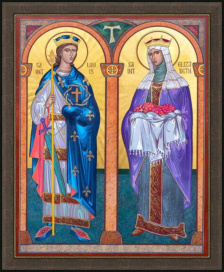Wall Frame Espresso - Sts. Elizabeth and Louis by Robert Gerwing - Trinity Stores