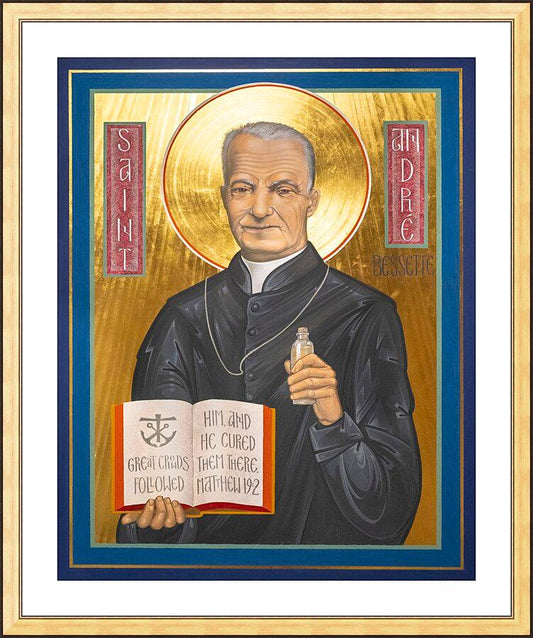 Wall Frame Gold, Matted - St. André Bessette by R. Gerwing