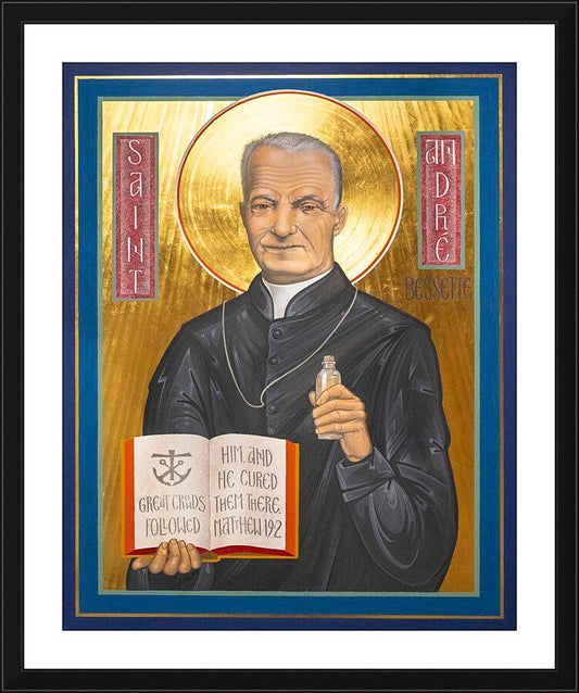 Wall Frame Black, Matted - St. André Bessette by R. Gerwing