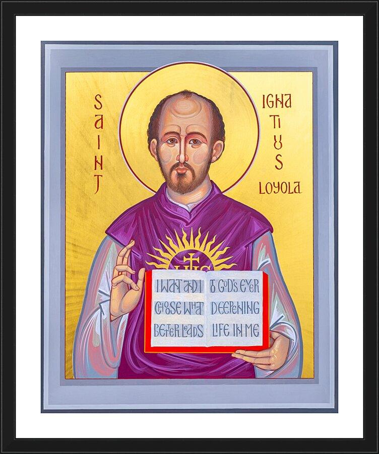 Wall Frame Black, Matted - St. Ignatius Loyola by Robert Gerwing, OFM - Trinity Stores
