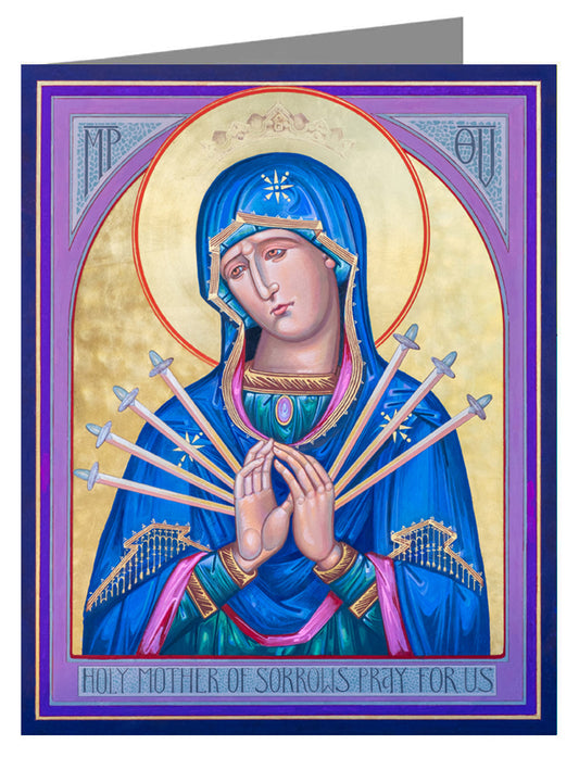 Mater Dolorosa - Mother of Sorrows - Custom Text Note Card 