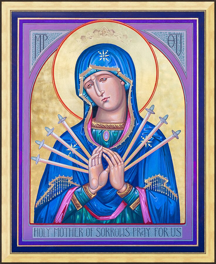 Wall Frame Gold - Mater Dolorosa - Mother of Sorrows by R. Gerwing