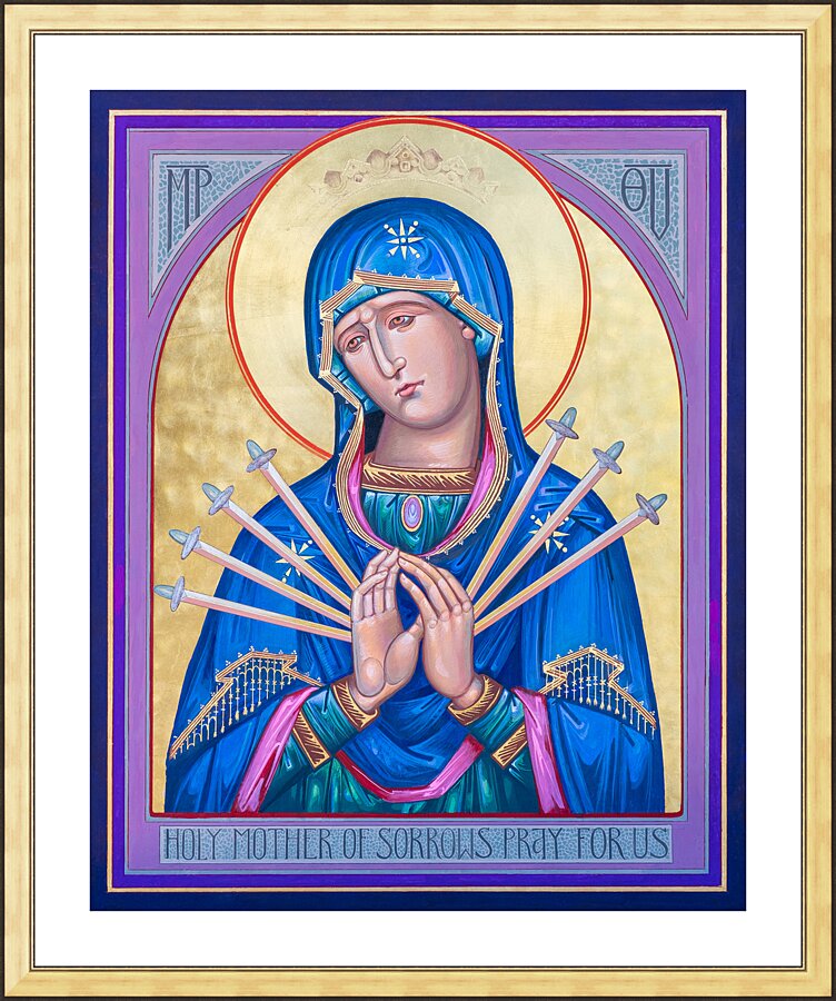 Wall Frame Gold, Matted - Mater Dolorosa - Mother of Sorrows by R. Gerwing