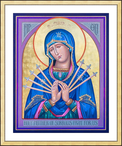 Wall Frame Gold, Matted - Mater Dolorosa - Mother of Sorrows by R. Gerwing